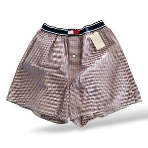 Tommy Hilfiger Black/Red Plaid Boxers, Small Petite